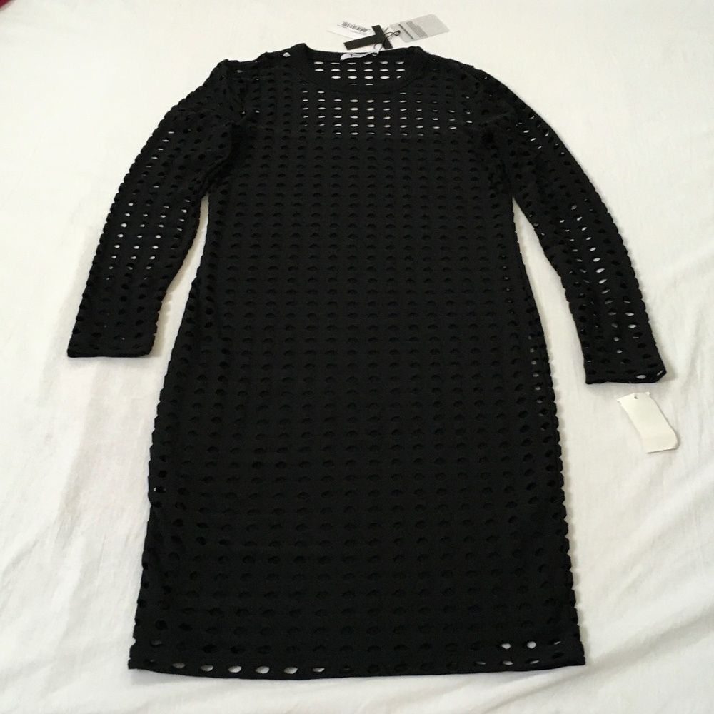NWT T ALEXANDER WANG Cutout Knit Dress Black Small